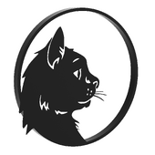 Панно Cat из металла черного цвета Артикул: IMR-1659824