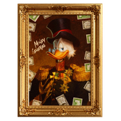 Painting in a classic gold frame with monograms Scrooge McDuck MONEY GENERAL from Saint Vandal