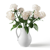 Bouquet of white roses in a vase