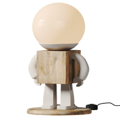 Table Lamp Wooden Robot