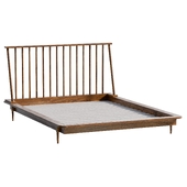 Queen Caramel Spindle Bed