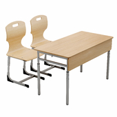Chairs and double student desk Erudite FM-Imperial