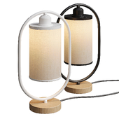Column Plug In Nightstand Lighting Modern Fabric