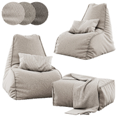 Beanbag chair and pouf by Magma