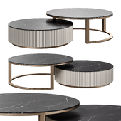 Round Modern Stone Top Nesting Coffee Table