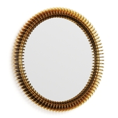CB2 Meiko Unlacquered Brass Round Wall Mirror