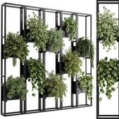 Plants set partition in metal frame 85 - Vertical graden wall decor box