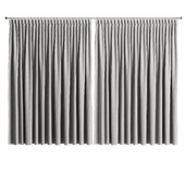 Set of curtains with different types of folding