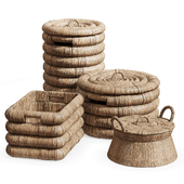 Decorative set of four Laredoute baskets