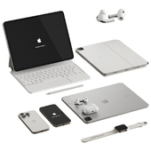 Set of Apple equipment White