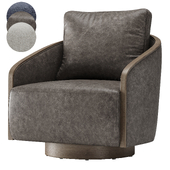 Pomona Swivel fabric and leather Chair By Arhaus