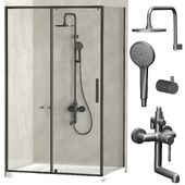 Shower enclosure with tray and Iddis shower system