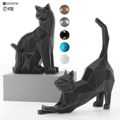 geometric cat statue