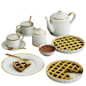 Set of Ralph Lauren Porcelain Tableware with Pies / Cakes
