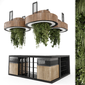 Reception Desk With Hanging Plants - Set 2227