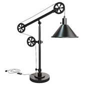 Traditional Metal Table Lamp with Pulley System