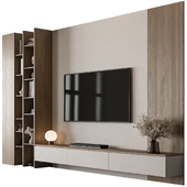 TV Wall Beige and Wood - Set 151