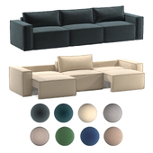 Sofa IDYLLIC Low straight 3-module (8 colors)