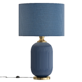 Blue Fabric Ribbed Table Lamp