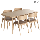 Hubsch Dining set (Herringbone table+Oblique chair)