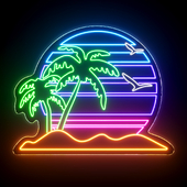 Sunset Beach Neon Sign
