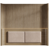 Headboard with wood panel in two sizes