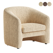 Tilia Cream Curved Fabric Chair