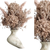 pampas dry flowers in a concrete vase bouquet 57