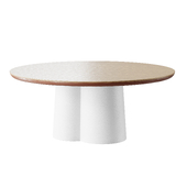 Polly Round Natural Coffee Table - White