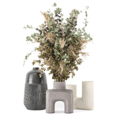 Plants Bouquet Collection In Concrete Pots - Set 2270