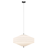 Solara large aged brass and layered natural linen pendant