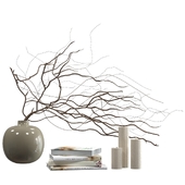 Decorative set with candles and branches