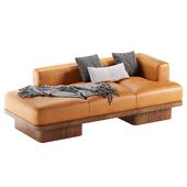 SERAFIN 81 BROWN LEATHER DAYBED