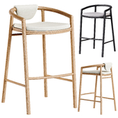 Solid Bar Stool with back Manutti