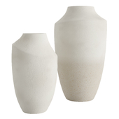 Slope White Ceramic Vase