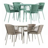 Cancún outdoor cafe table and chair set by BoConcept