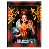 Painting in a classic frame with monograms The Queen of Fries from Saint Vandal