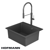Kitchen sink with Hofmann mixer tap