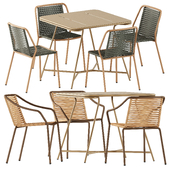 Philia 3905 and Philia 3900 chairs by Pedrali and Totem table by Garda Furniture