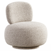 Vintage Style Poof Chair in Boucle