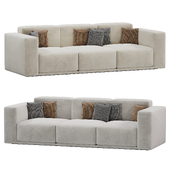 Dressie Classic Grey Fabric Upholstery Three Seater Sofa