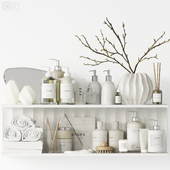 Shelves with cosmetics and bathroom decor - 5