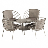 Cancún outdoor lounge chair and table set by BoConcept