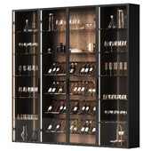 Wine cabinet with dishes and glasses 2