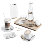 Set of drinks for a coffee shop table