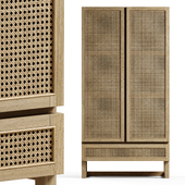 Kave Home - Rexit, wardrobe with rattan