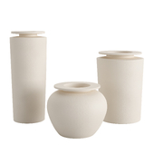 Plateia Large White Earthenware Vase