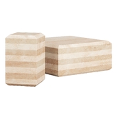 Camada Travertine Coffee Tables by Crate&Barrel