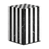 Fori Square Black And White Marble Game Side Table