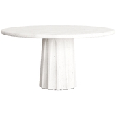 Boscoe Round White Concrete Outdoor Dining Table